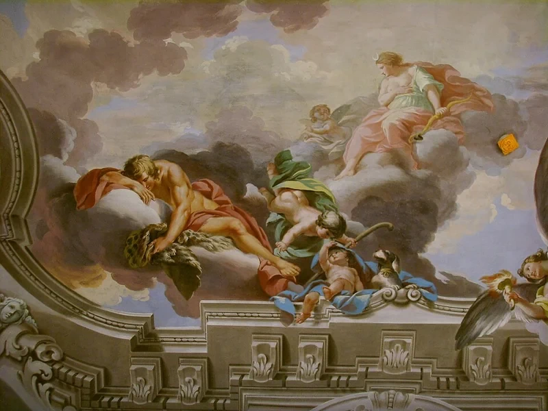 1736-Pietro Giarrè - Palazzo Sacrati, sala 7 di Endimione - soffitto